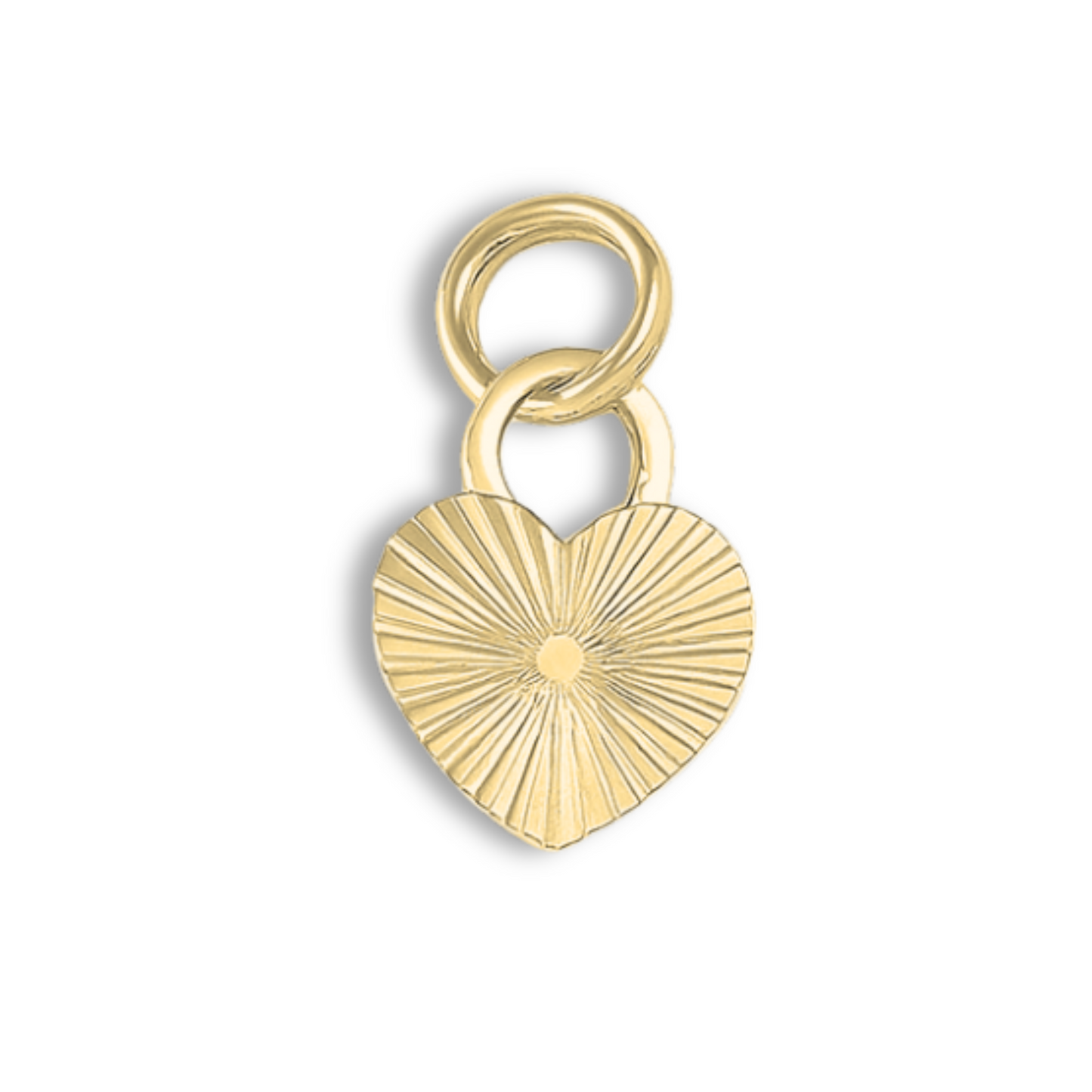 Sunburst Heart Lock Charm