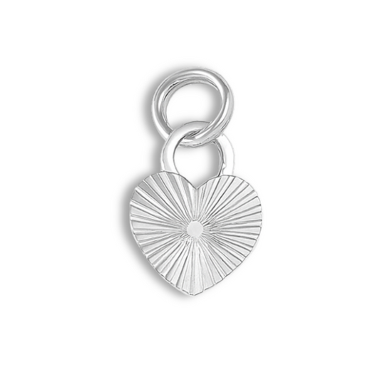 Sunburst Heart Lock Charm