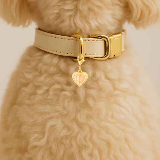 Pearly Peach Pet Collar Charm