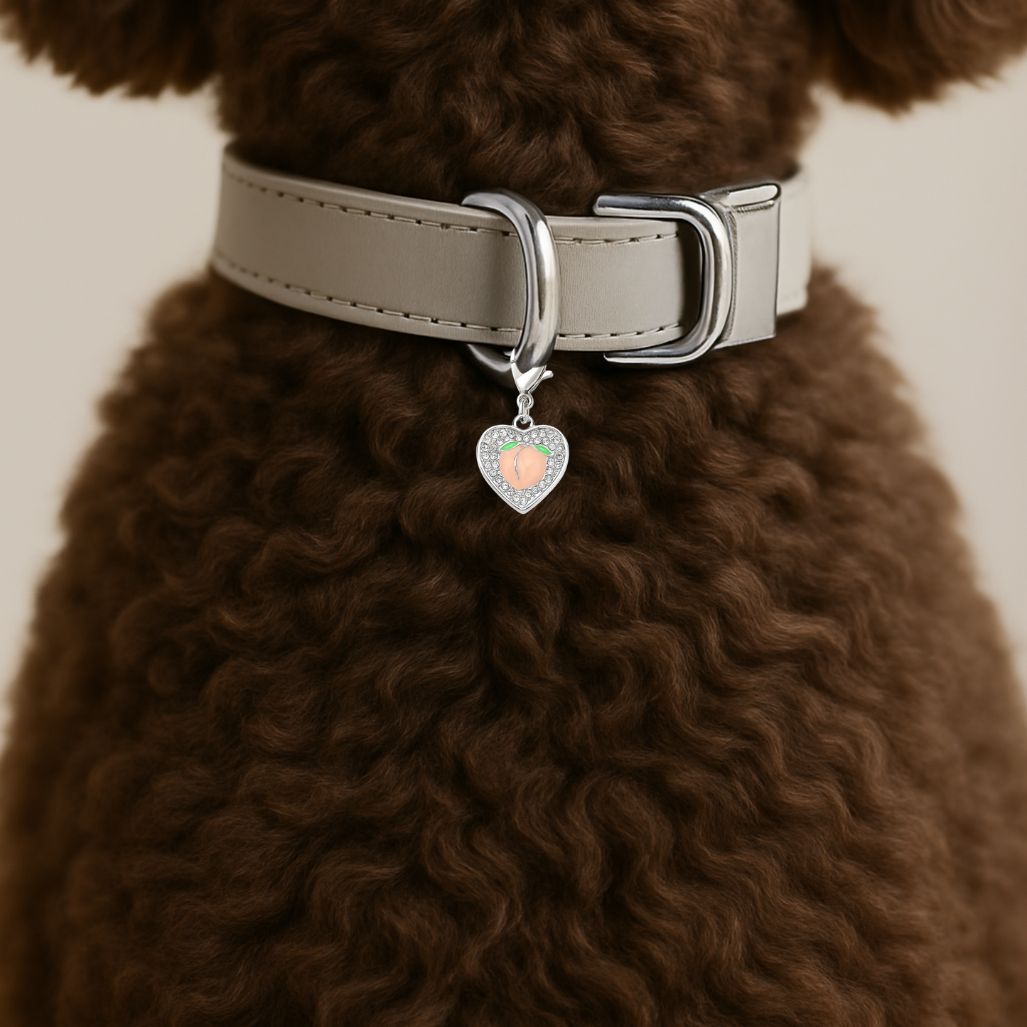 Sparkly Peach Pet Collar Charm
