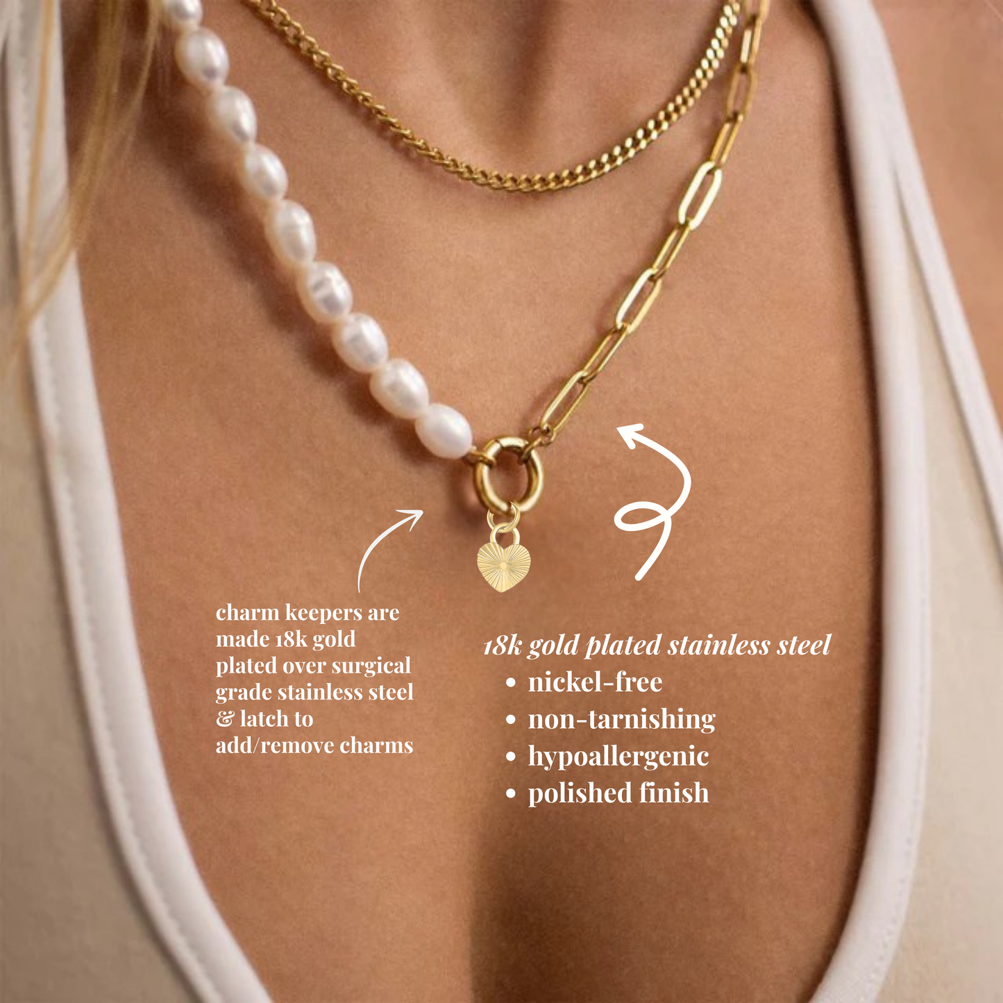 Pearl Charm Keeper Necklace