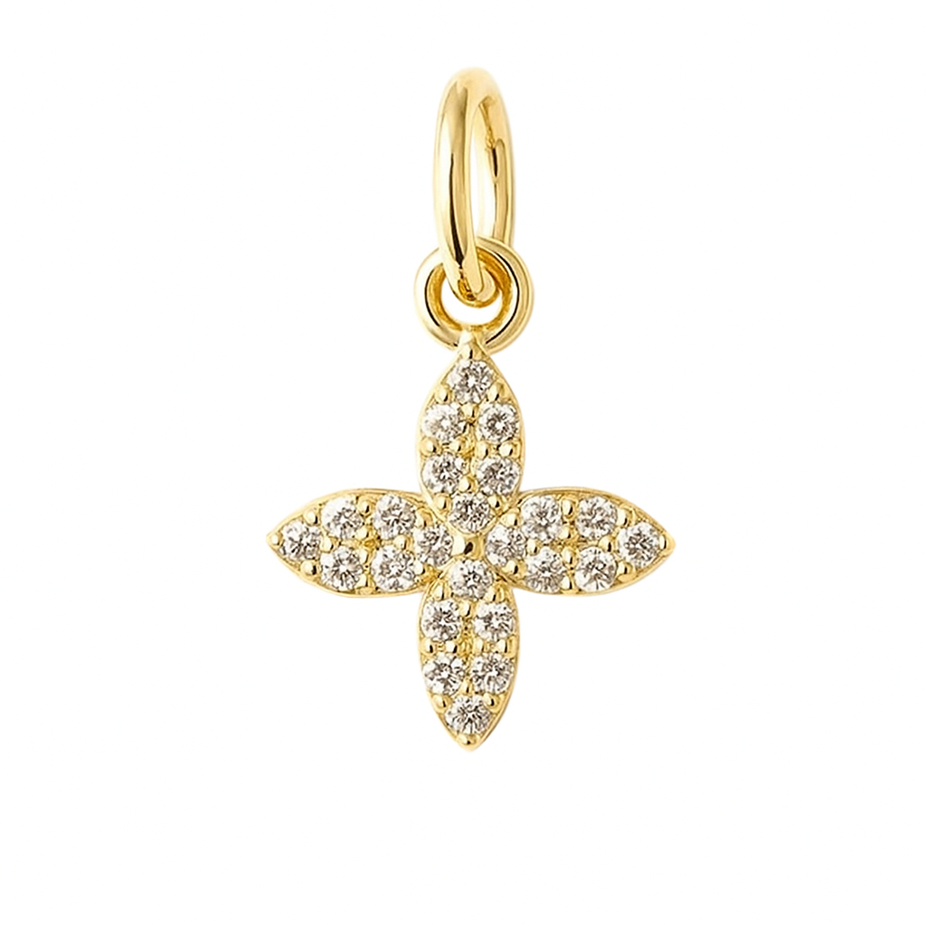 Micro Pave Flower Charm