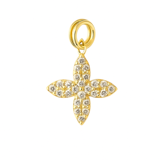 Micro Pave Flower Charm