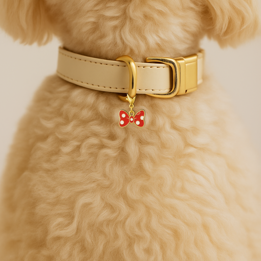 Polka Dot Bow Pet Collar Charm