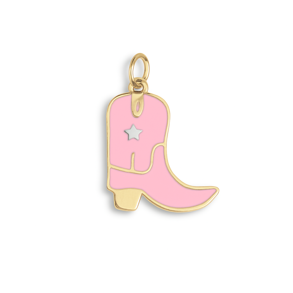 Pink Cowgirl Boot Charm