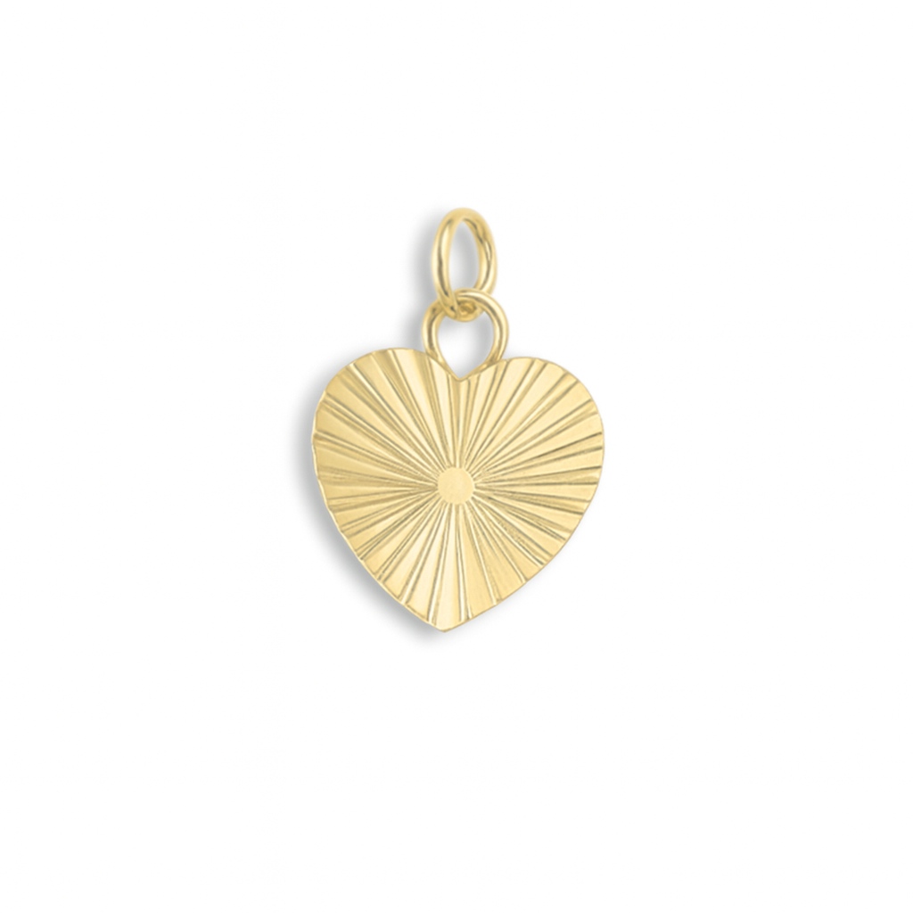 Sunburst Heart Lock Charm