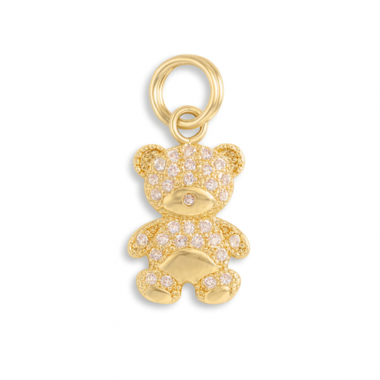 Micro Pave Teddy Bear Charm
