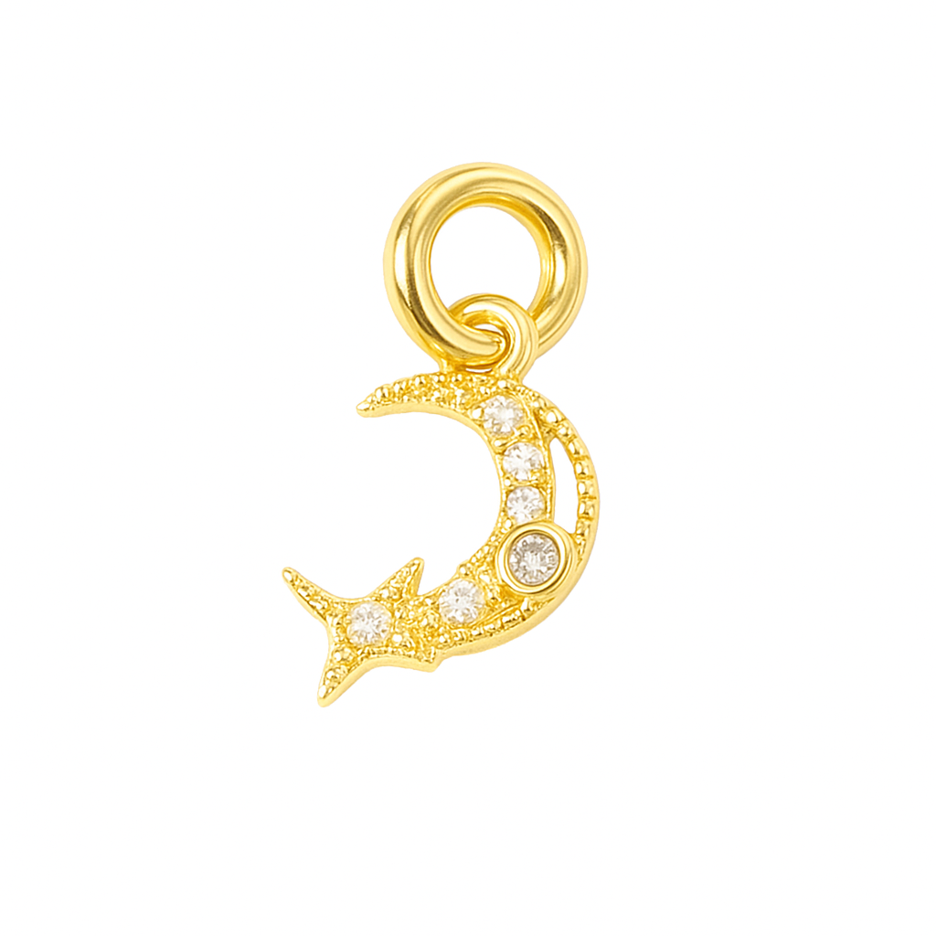 Micro Pave Moon Charm