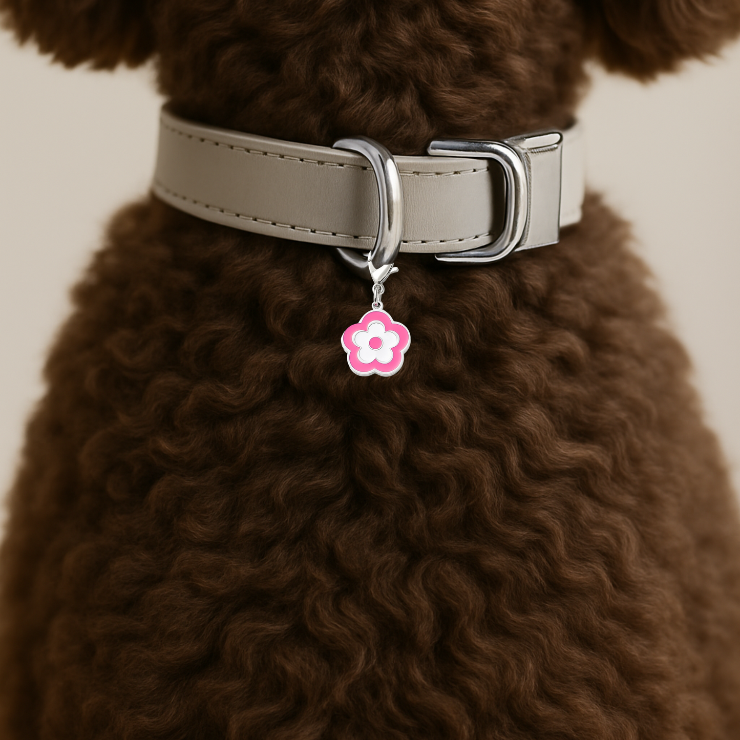 Hot Pink Flower Pet Collar Charm