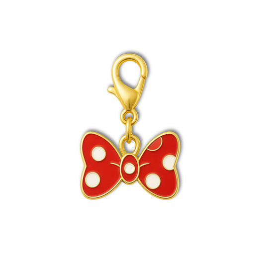 Polka Dot Bow Pet Collar Charm