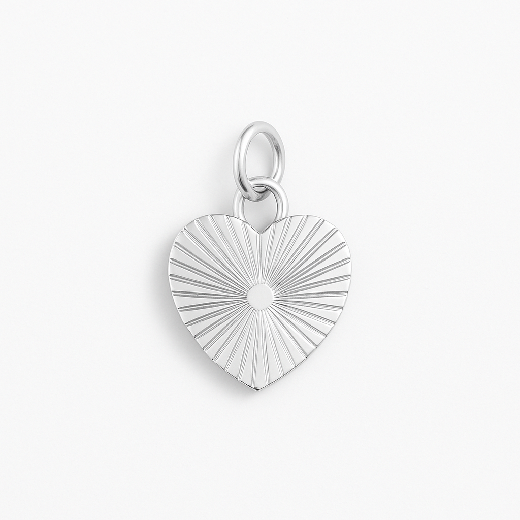 Sunburst Heart Lock Charm