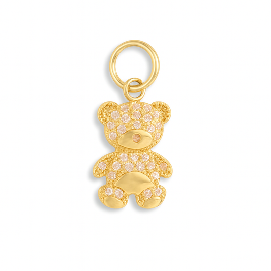 Micro Pave Teddy Bear Charm