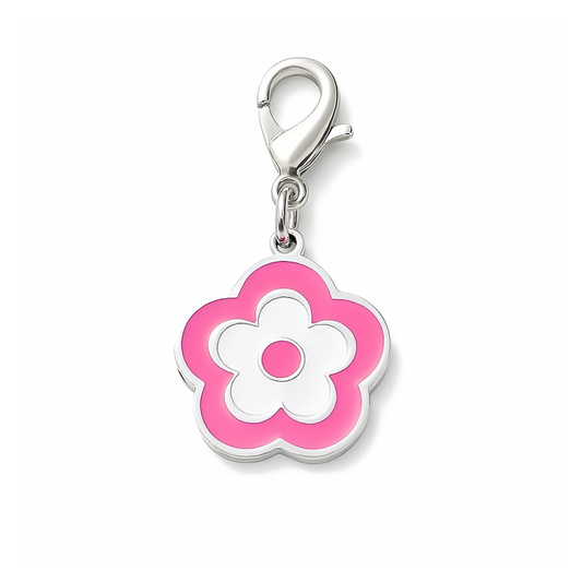 Hot Pink Flower Pet Collar Charm